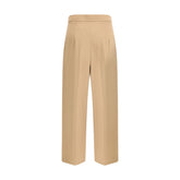 Max Mara Beige Fleece Wool Casual Pants